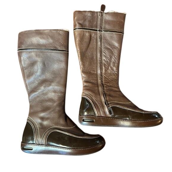 Cole Haan Boots Brown Waterproof Winter Rain Tall Boots women's size 8 - Picture 6 of 9